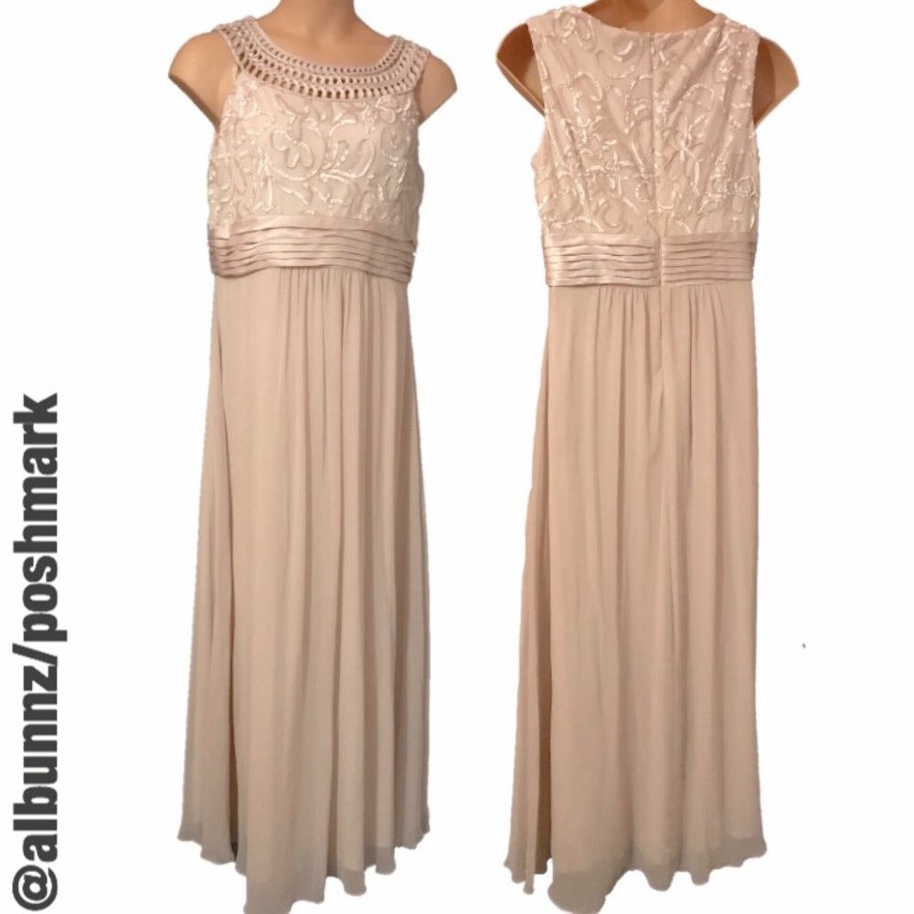 Cream colored high neck prom/formal dress